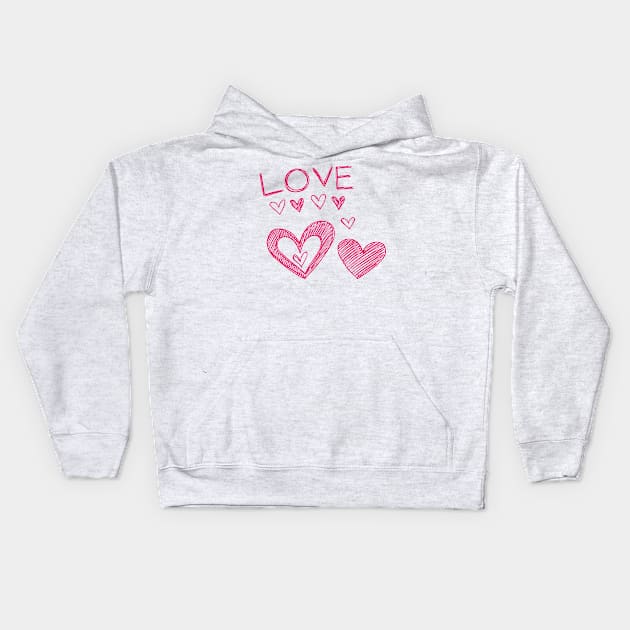 love valentines day Kids Hoodie by TrudiWinogradqa